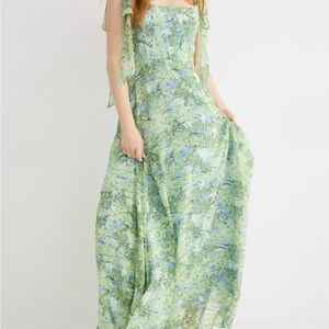 Sachin + Babi - Floral Green and Blue Maxi Dress - Size 8